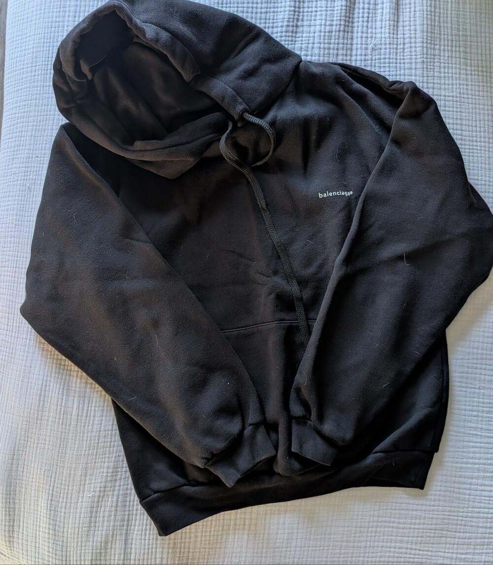 Balenciaga Small Logo (Micro Logo) Pullover Hoodie Black M